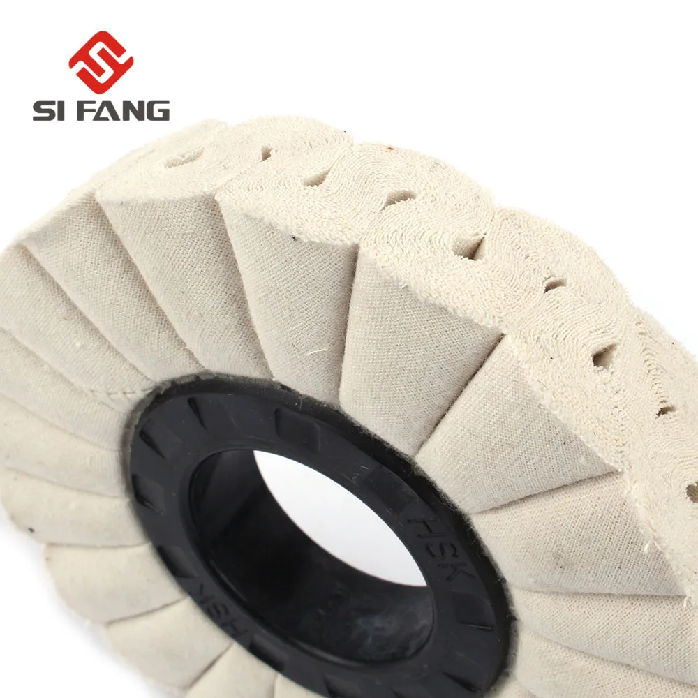 

6" 150mm Cotton Airway Buffing Wheel With Plastic Center Ring Arbor 50mm Use For Edge Bonding Machine Woodworking Machinery