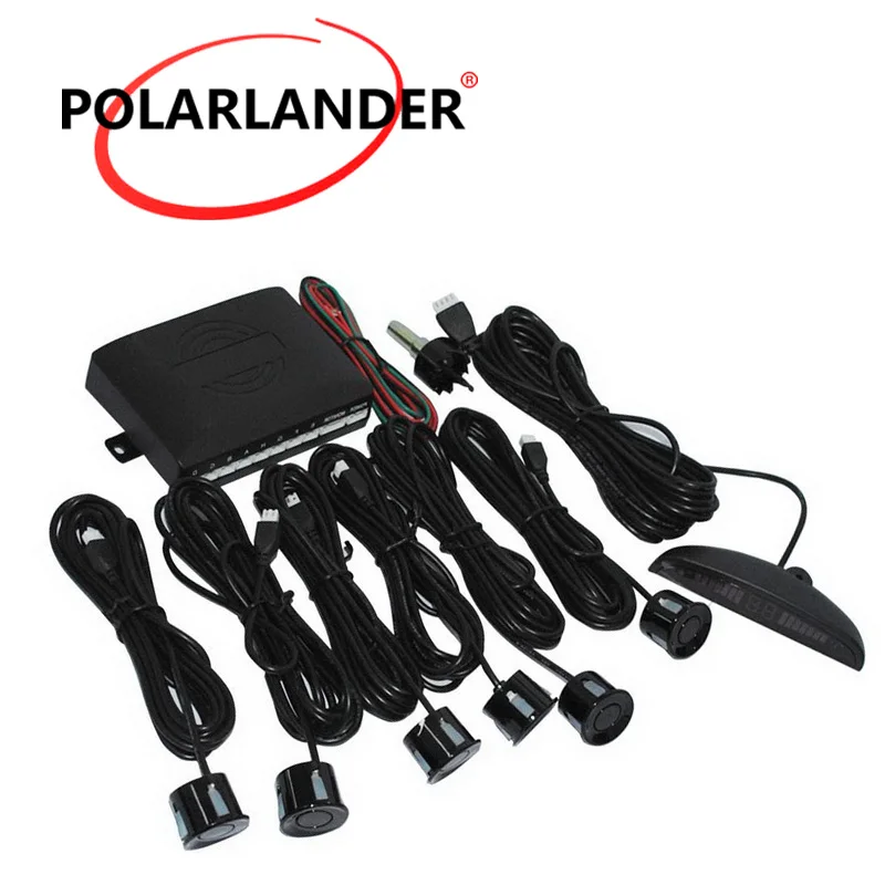 

Monitor Auto Backlight LED Display Car LED alarm alert BEBE loud Parking Sensor Radar Detector System 6 Sensors Reverse Back up