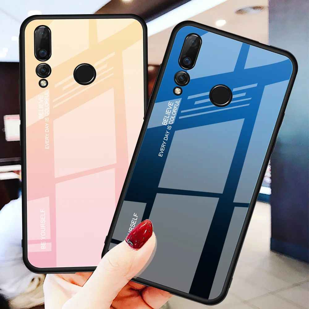 10 шт./лот Новый градиентный чехол из закаленного стекла для Huawei P30 Lite Pro Nova 4 Y6 2019 Y9 |