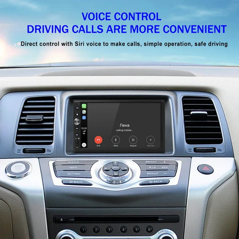 7 'ƈ Дин Радио авторадио Зеркало Ссылка сзади Камера DVR Bluetooth для Apple Carplay и Android