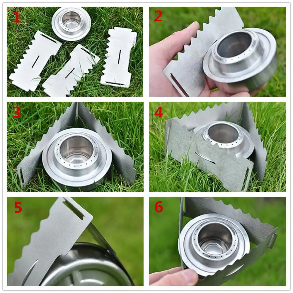 Mounchain Outdoor Mini Kitchen Alcohol Stove Camping Stainless Steel + 3pcs Windscreen | Спорт и развлечения
