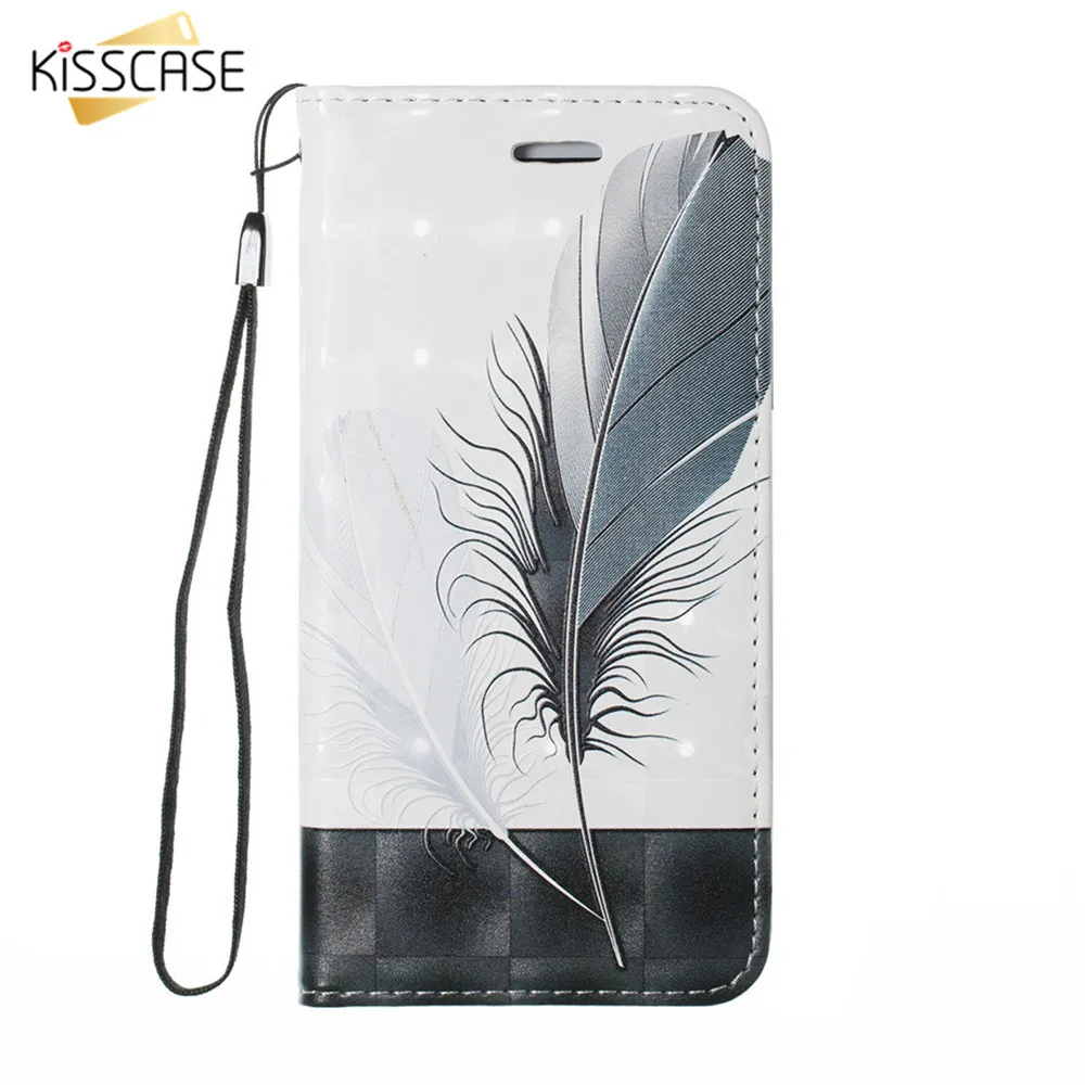 Чехол Кошелек KISSCASE с тиснением для iPhone 7 8 6 6S Plus X XS MAX XR чехлы 3D рисунком 6s 5 5S