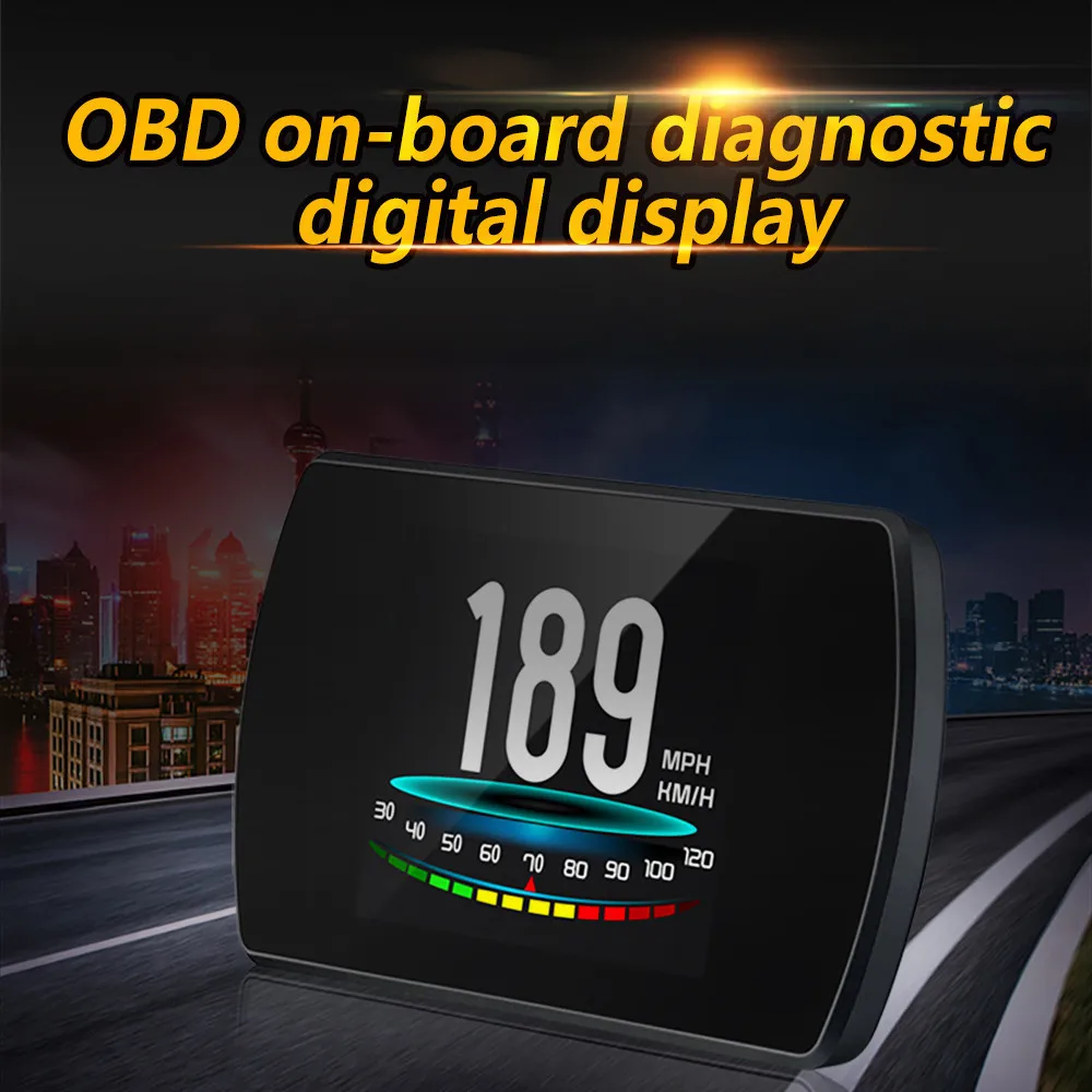 Новый 4 3 &quotHD TFT Автомобильный Hud OBD ЖК дисплей с головкой OBD2 Спидометр RPM Тахометр