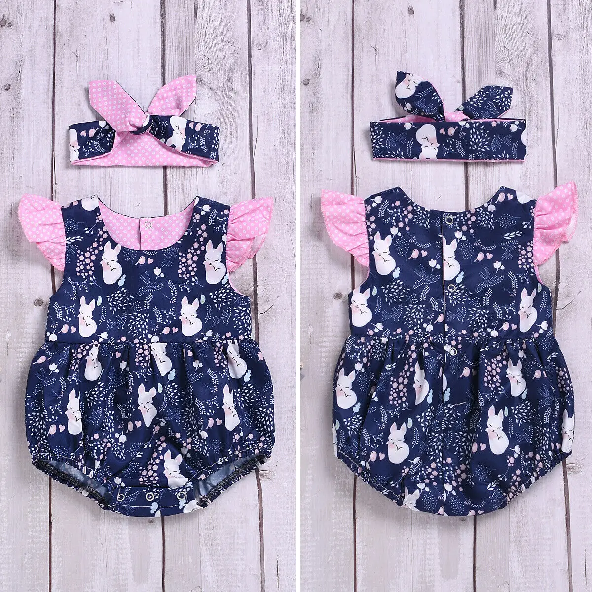 Emmababy/новый стиль летний детский комбинезон с рисунком лисы для маленьких девочек