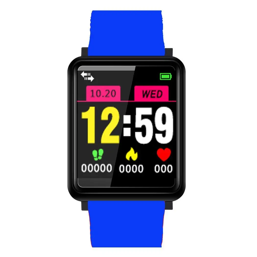 Unisex Casual Square Shape Waterproof LCD Screen Buckle IP67 230mAh USB 2.0 User Manual Closure Smart Watch | Электроника