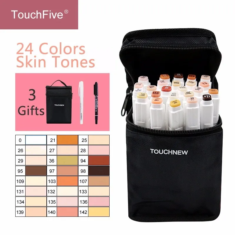 Touchfive Профессиональный персонаж эскиз маркеры товары для рукоделия 12 24 цвета
