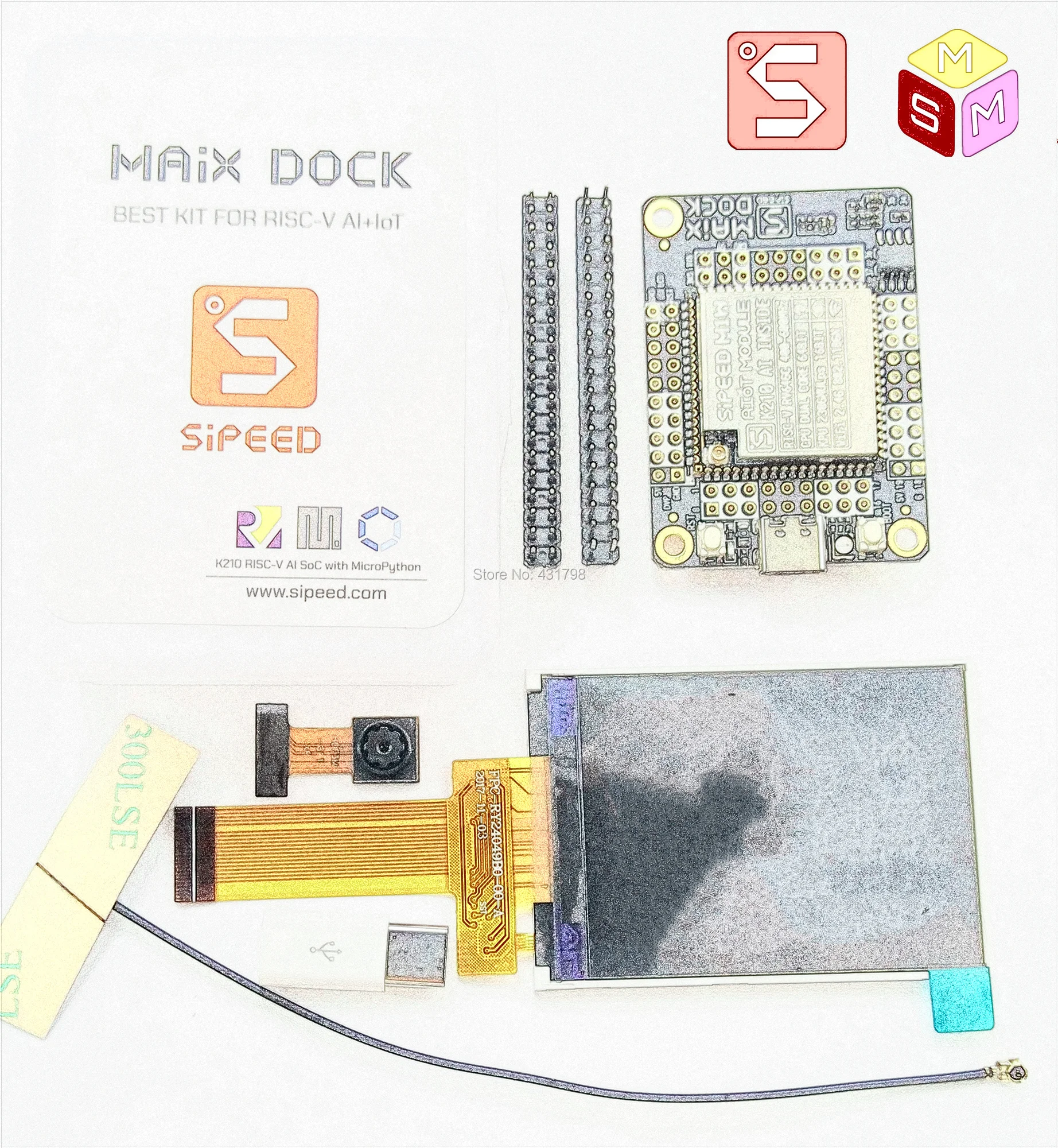 Sipeed MAIX RV64 AI плата для Edge Comp M1W Dock OV2640 камера 2 4 дюймов 320*240 ЖК дисплей глубокий