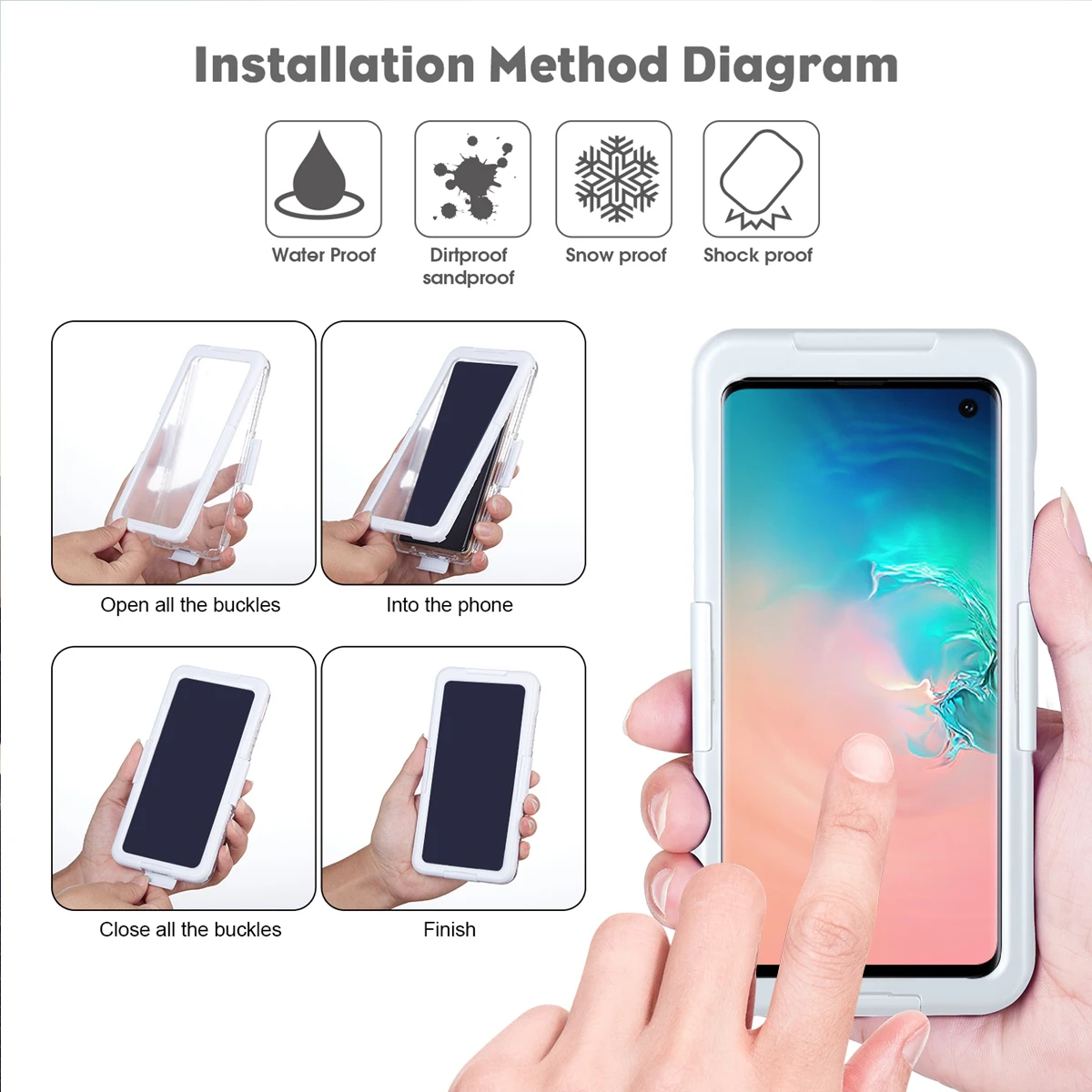 For Samsung Galaxy S10 Plus S10E Case Waterproof IP68 360 Degree Protection Silicone Armor Shockproof Cover | Мобильные телефоны и