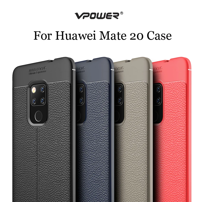 Чехол для Huawei Mate 20 Оригинальный чехол Vpower Lichee с узором Ударопрочный Мягкий