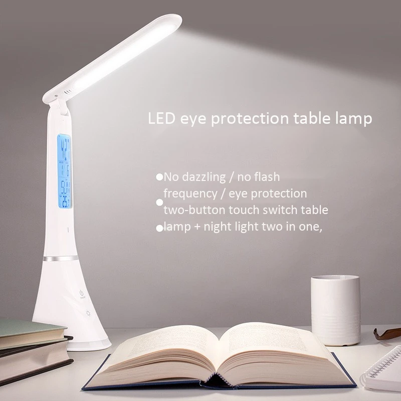 Usb Led Настольная лампа 4 Вт Складная с регулируемой яркостью календарем