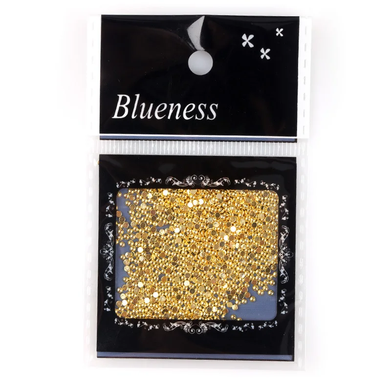 Blueness 1000Pcs 1 Lot Metal 3D Art Nail Jewelry Gold Copper Flat Semicircle Design Diamond Sticker Pearl Luster | Красота и здоровье