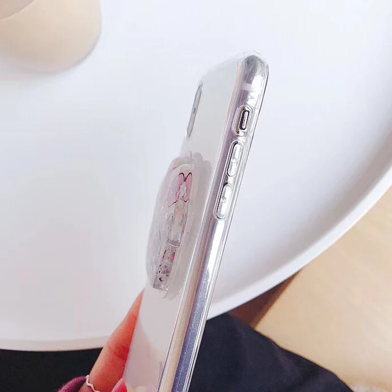 Чехол USLION с объемным мультяшным котом и жидким песком для телефона iPhone X XS XR Xs Max