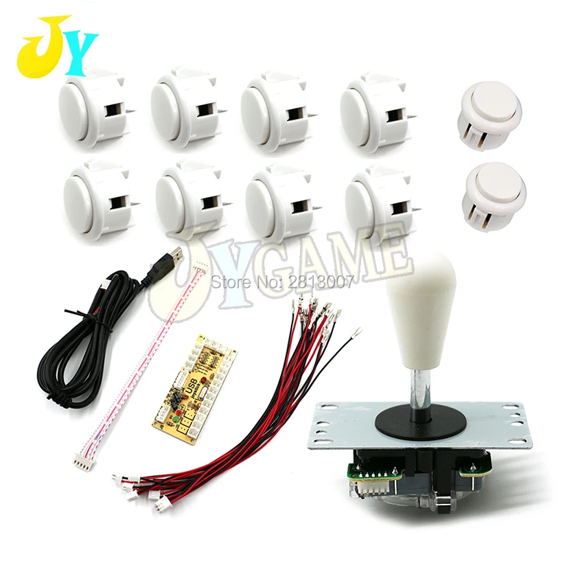 DIY аркадный джойстик комплект 5Pin кабель джойстика 24 мм/30 мм кнопки USB энкодер
