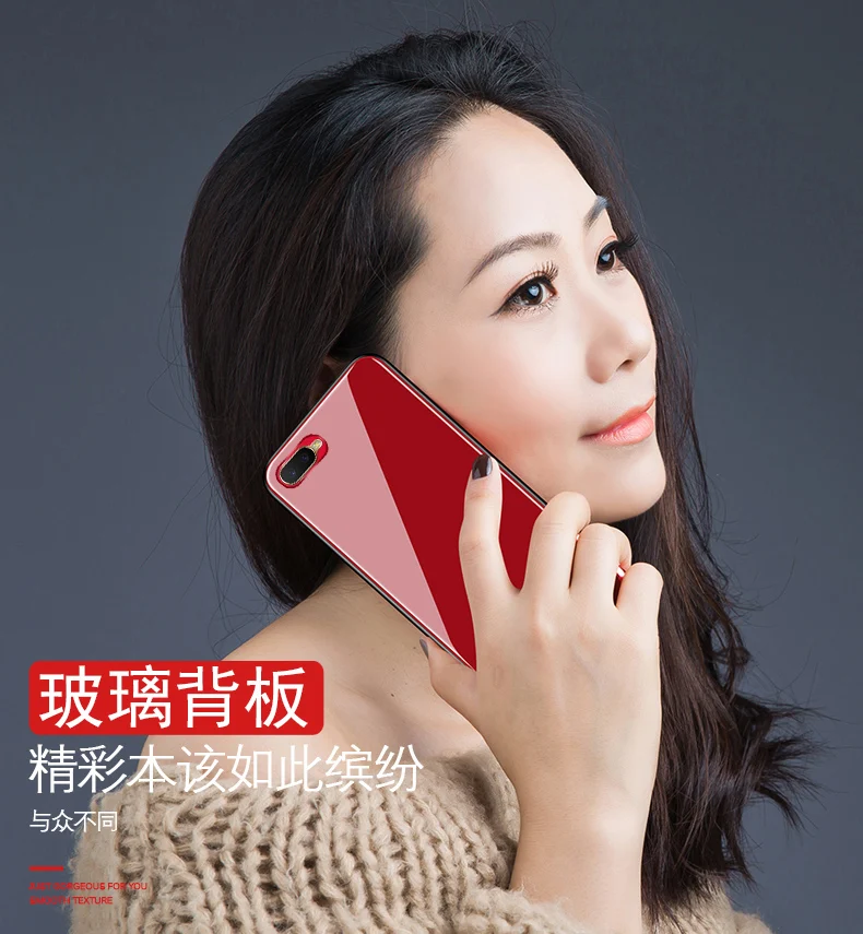 Цветной чехол из закаленного стекла для OPPO K 1 OppoK1 Oppo K1 Гибридный Жесткий ПК с