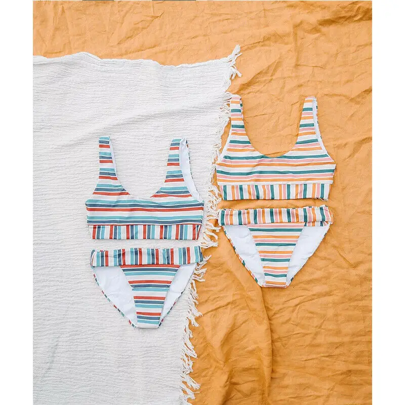 New Triangle Swimwear Summer Bathing Suit Padded Bra Bikini Set Swimsuit Women Bandage Push-up Holiday Mid Waist Soft Swimsuits | Женская