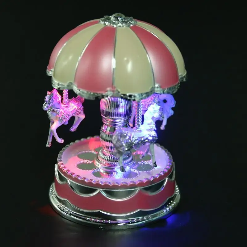 Carousel музыкальная шкатулка светодиодная лампа Merry Go круглый детский подарок для