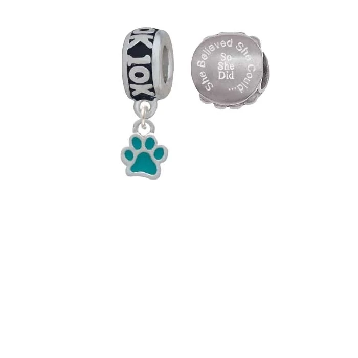 Silvertone Mini полупрозрачный Teal Paw 10 K Run она считала что может очаровать бусы (набор из