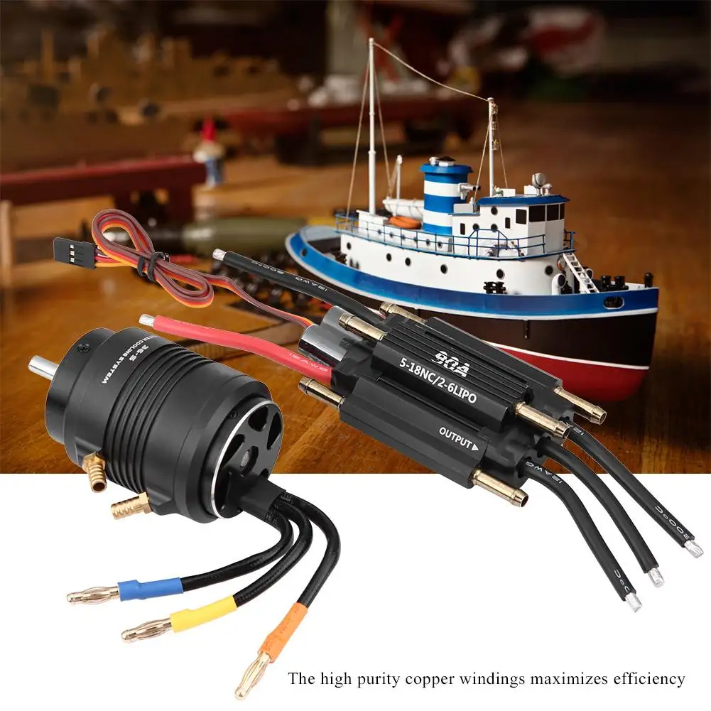 Реактивный двигатель 3660 3250KV w/ 36 S куртка водяного охлаждения и 90A бесщеточный ESC