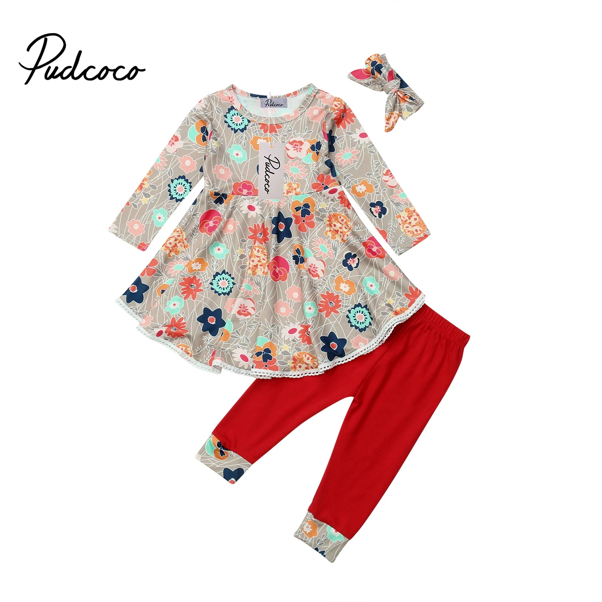 Pudcoco/комплект из 3 предметов рождественские повседневные топы с длинными