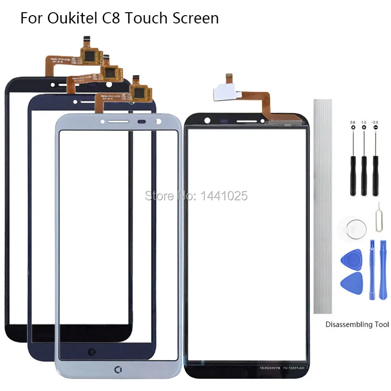 

5,5 дюймов для Oukitel C8 сенсорный экран дигитайзер стекло оригинальные запасные части Черный Белый для Oukitel C8 сенсорный экран TP