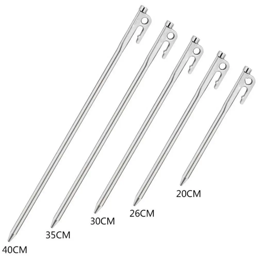 Mounchain 1Pc Tent Peg Stakes Nails High Strength Stainless Steel Accessories Nail length 20/ 26 /30/ 35/40 cm | Спорт и развлечения