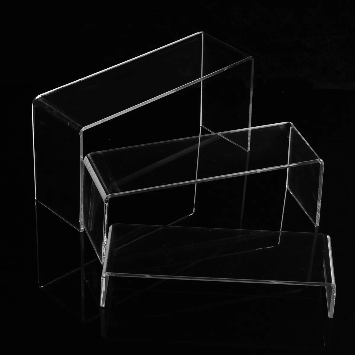 3 Tier Clear Acrylic Display Stand New Multi-functional Shoe Storage Rack Racks Watch Cosmetics Holder | Дом и сад