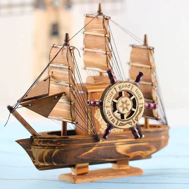 Винтажный морской мореходный Деревянный Парусный Корабль деревянные изделия