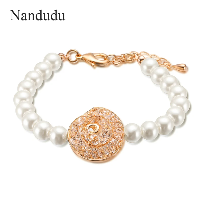 Nandudu 2018 Новый Девушка пресноводного жемчуга браслет для Для женщин высокое
