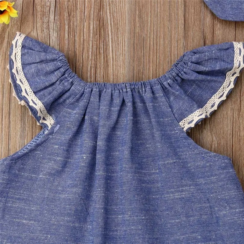Boho для новорожденных летняя одежда малыша Детская Хлопковая девочек без рукавов