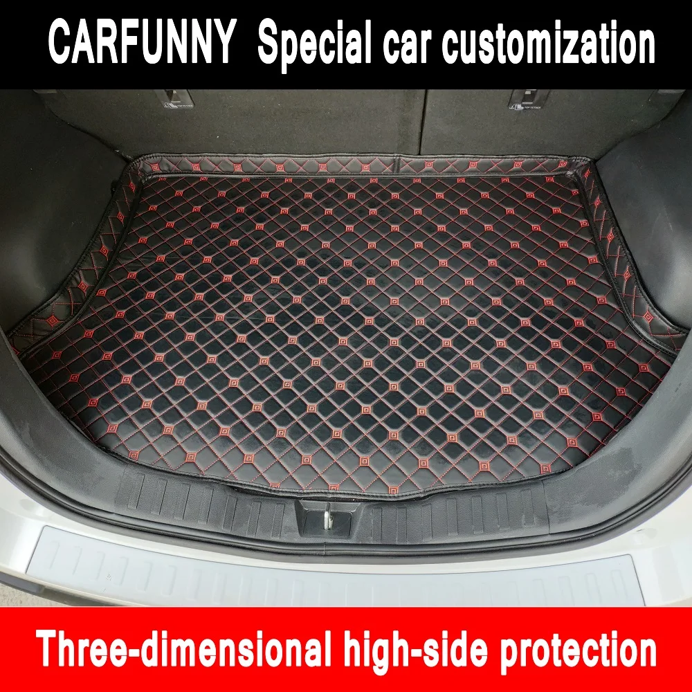 

Special made car Trunk mats for Audi Q7 SUV 5D customized waterproof anti skid foot case rugs carpet liners(2006-)