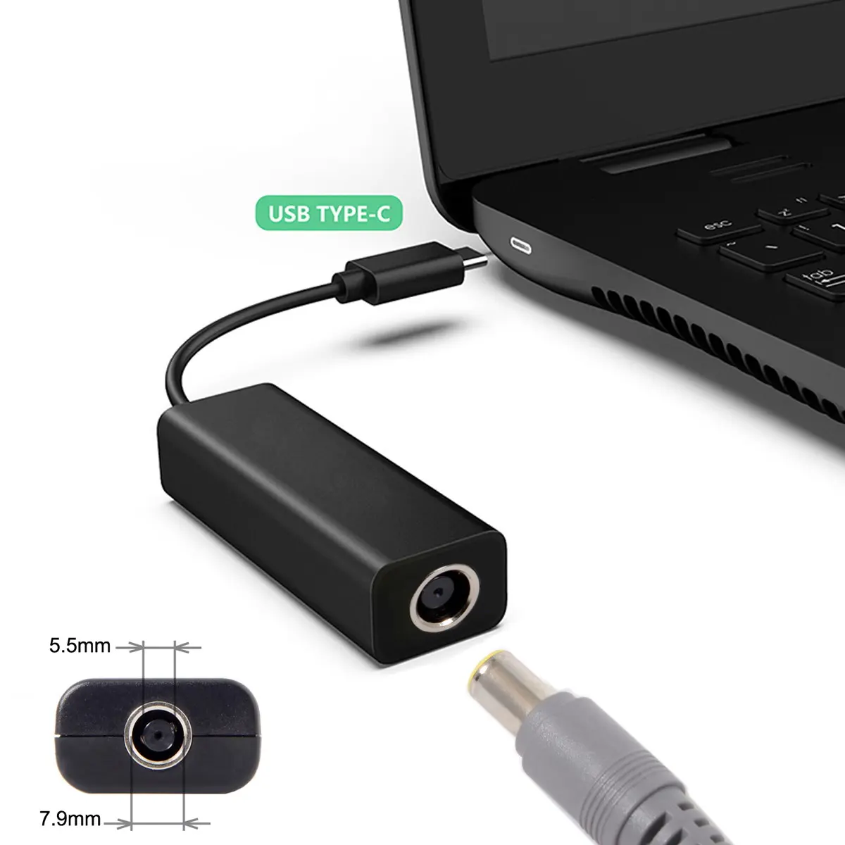 Зарядное устройство с разъемом типа C для ноутбука и телефона 7 9*5 5