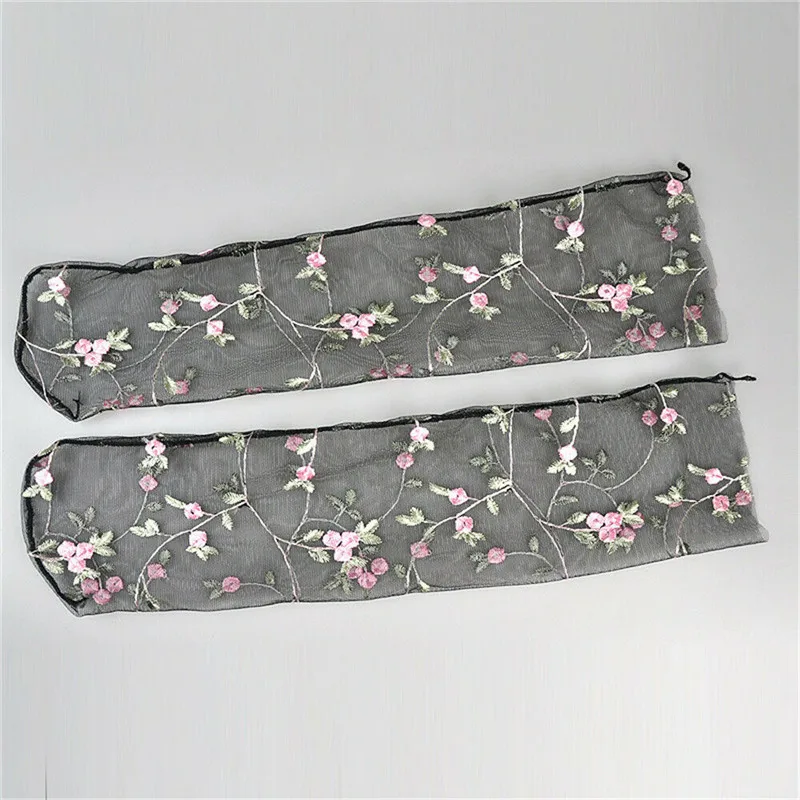 Женские носки с цветочным принтом тонкие прозрачные для девочек Chaussette Femme Calcetines