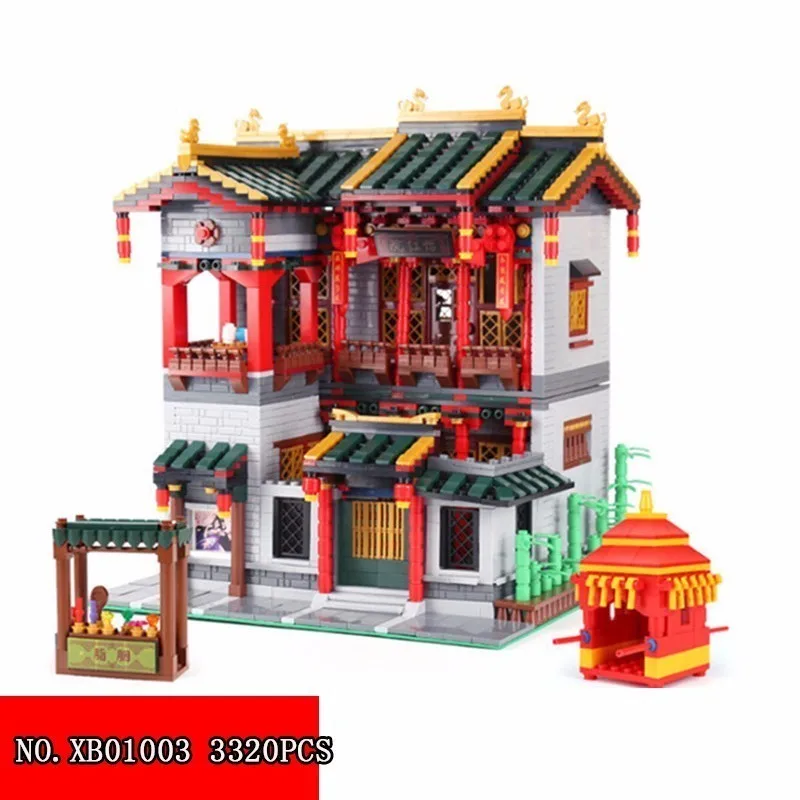 3320pcs XB01003 The Chinese People Street Series Sweet Potato Children Assembling Spelling Insert Alpinia Building Blocks Toys | Игрушки и