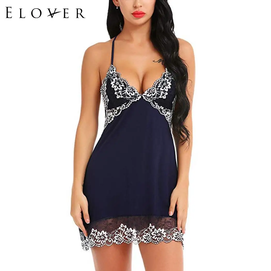 Elover женские пижамы кружевные лоскутные Спагетти ремни Сексуальное белье с