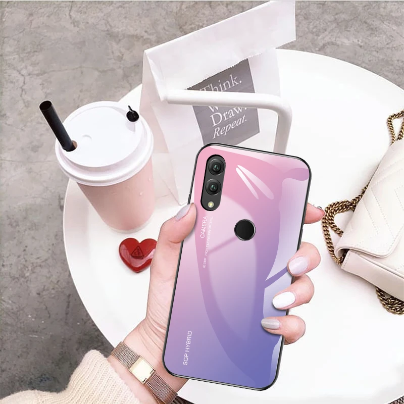 Градиент Аврора стеклянный чехол для телефона huawei mate 20 lite Полное покрытие P20 mate20