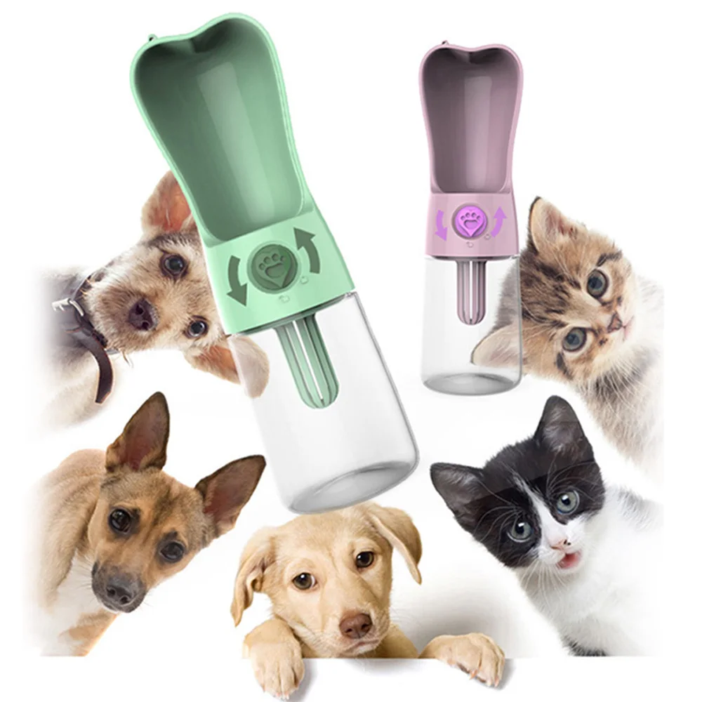 250 мл ПЭТ собака кошка пластиковая бутылка для воды питатель питьевой чашки