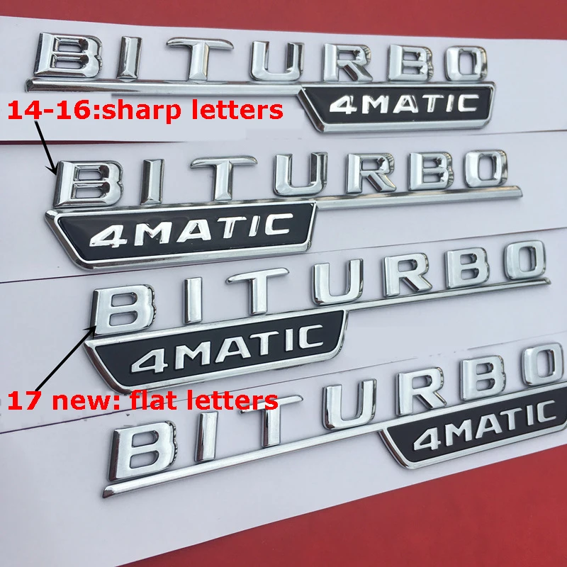 Черный хром Turbo 4matic Biturbo + эмблема на КРЫЛО боковой Supercharge логотип стайлинга