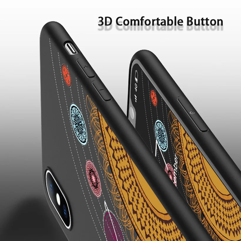 USLION Soft Silicone Phone Case For iPhone 11 Pro Max X XR Xs Cartoon Moon Planet Cover 6 6s 7 8 Plus 5 5s SE |