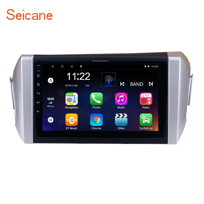 Seicane 9 дюймов Android 8,1/7,1 автомобильное радио 2Din четырехъядерный HD 1024*600 Tochscreen мультимедийный плеер для 2015 Toyota Innova (RHD)