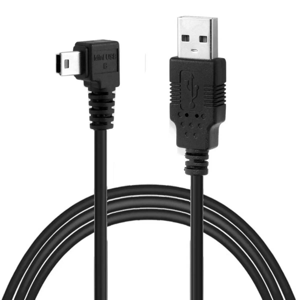 

CY 90 Degree Mini USB B Type 5pin Male Left Angled to USB 2.0 Male Data Cable with Ferrite 3.0m