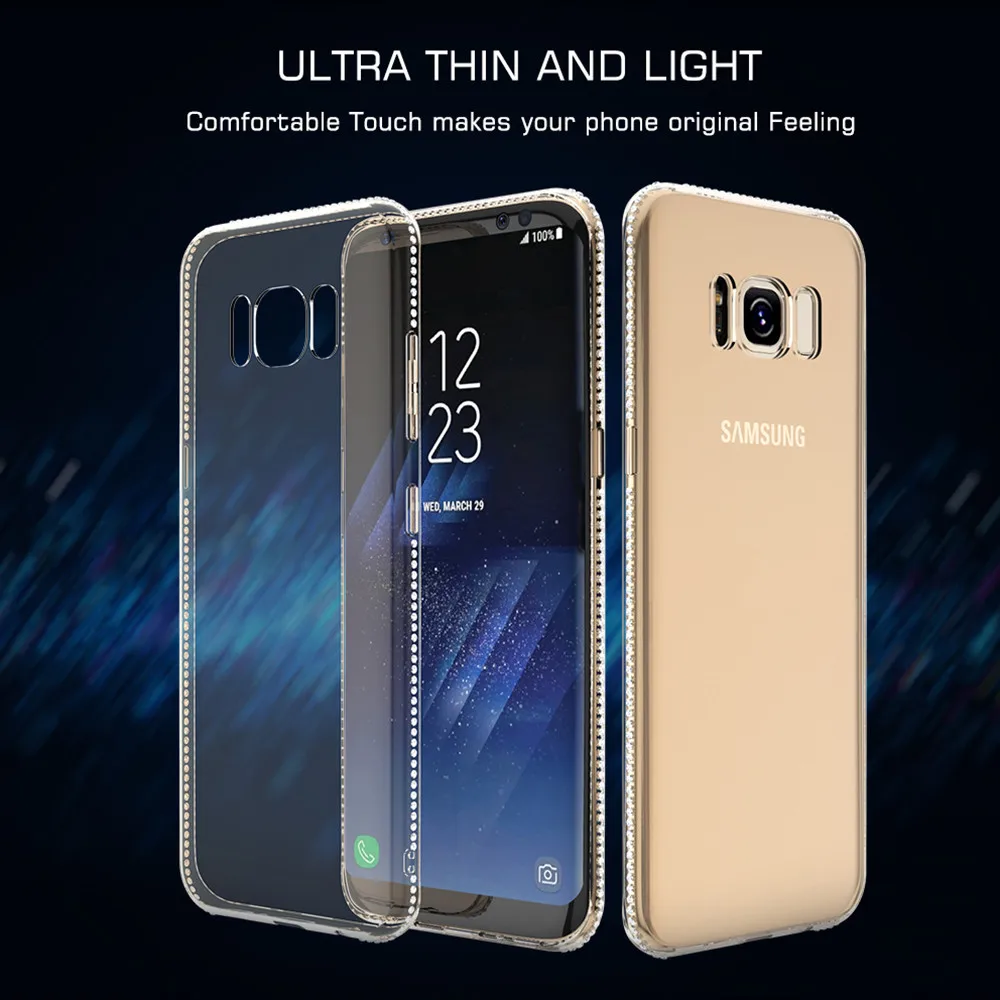 Чехол KISSCASE Diamond для Samsung J3 J5 J7 A3 A5 A7 2016 2017 Блестящий блестящий чехол из ТПУ Galaxy Note 9 S9
