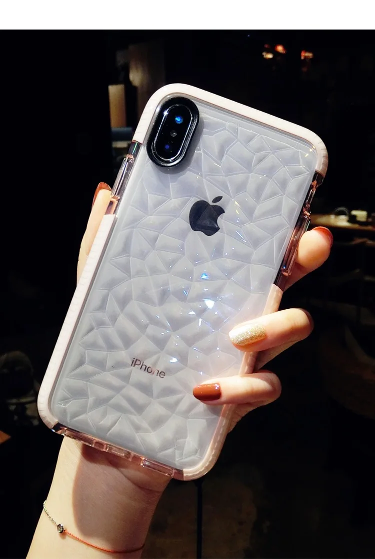 20 PCS For iPhone 7 8 Plus X XR XS Max Case Phone Shell Diamond Pattern Original Official Logo Protection Cover |