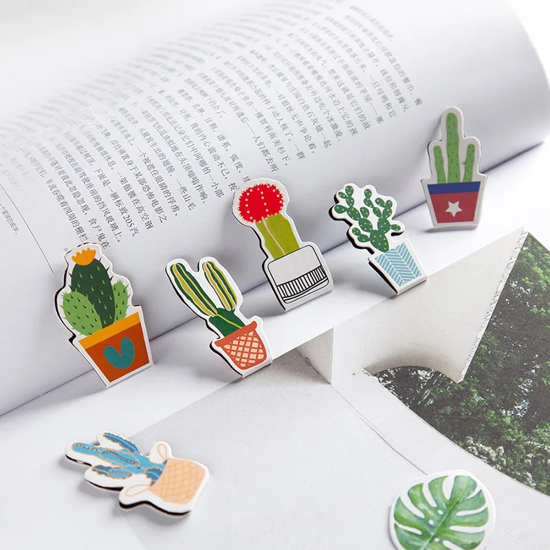 2 шт. милые кактус закладки Kawaii новинка магнитные маркеры для книг девочек