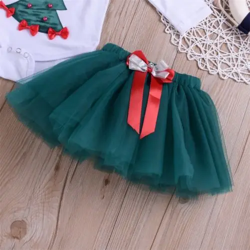 Детская Рождественская юбка для елки из 2 предметов комплекты одежды одежда