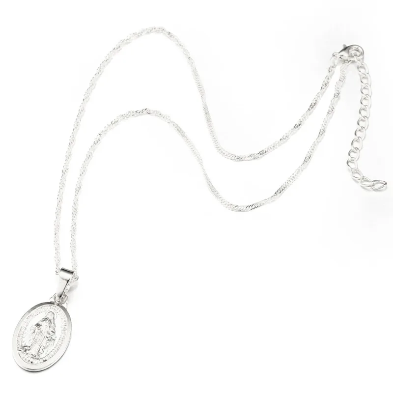 Цепочка с подвеской для мужчин и женщин ожерелье кулоном в виде Богородицы
