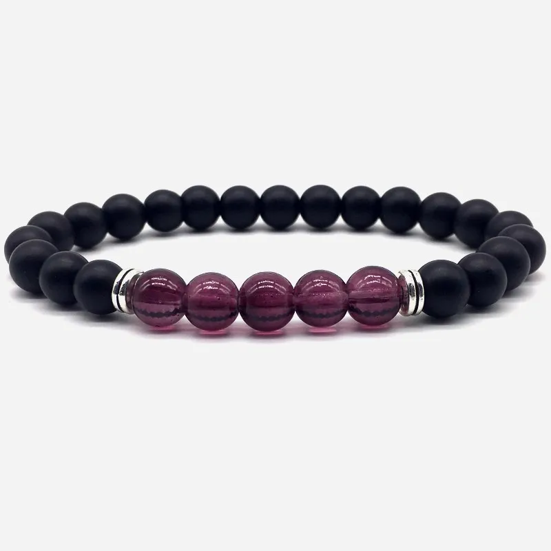 Мужской и женский браслет 7 чакр 8 мм разноцветный из бисера ювелирное изделие