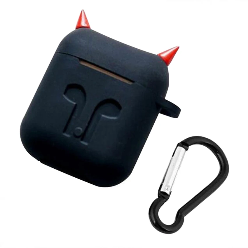 Demon мультфильм мягкий силиконовый bluetooth наушники чехол для Apple AirPods ультра тонкий