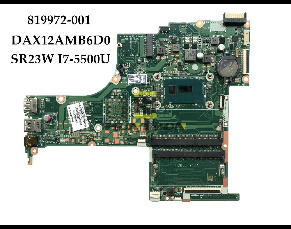 Оригинальная материнская плата DAX12AMB6D0 для ноутбука HP Pavilion 15 AB 819972 001 501 X12A SR23W I7 5500U