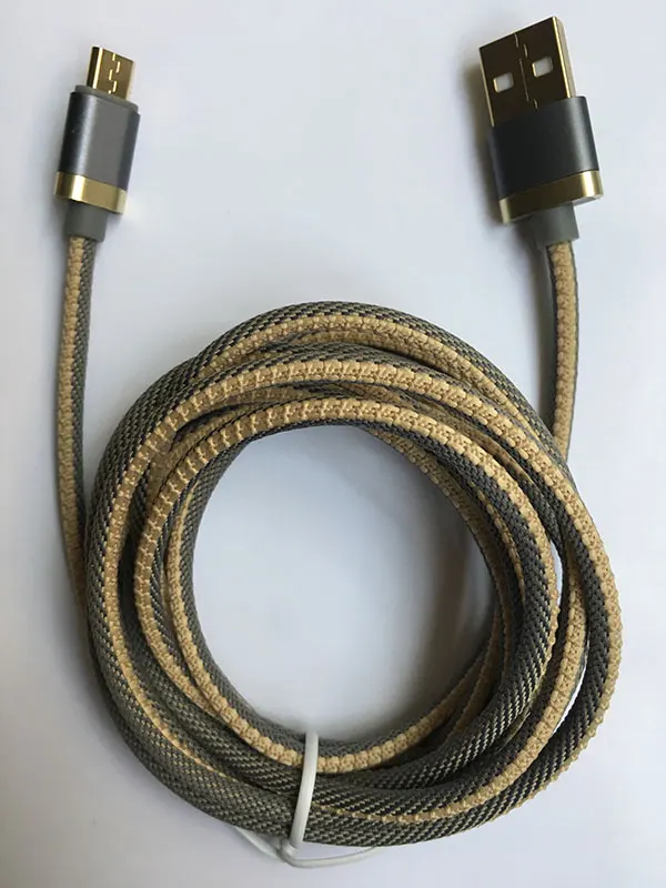 Кабель Micro USB KKREFF с золотым наконечником 2 м для Android Huawei Xiaomi Vivo Oppo кабель зарядки и