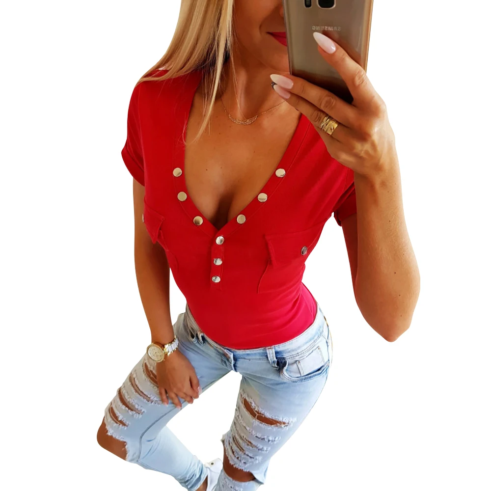 Pickyourlook женская рубашка из хлопка с v-образным вырезом на пуговицах талии